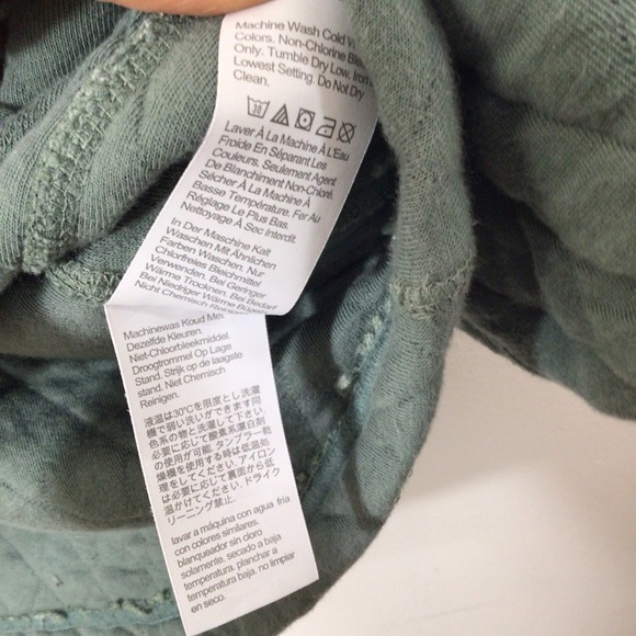 J Crew pullover quilted fleece women green large - Picture 7 of 11